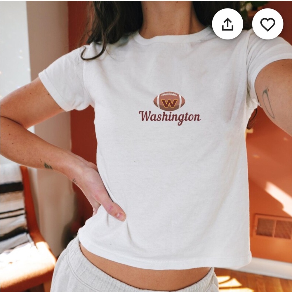 Gildan White Washington Football Tee